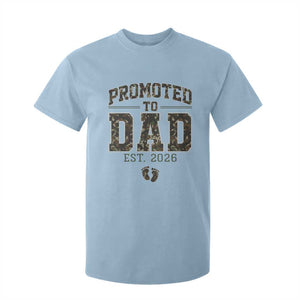 Camouflage Promoted To Dad Est 2026 T Shirt For Kid Camo Pregnancy Announcement Graphic TS12 Light Blue Print Your Wear