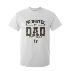 Camouflage Promoted To Dad Est 2026 T Shirt For Kid Camo Pregnancy Announcement Graphic TS12 White Print Your Wear