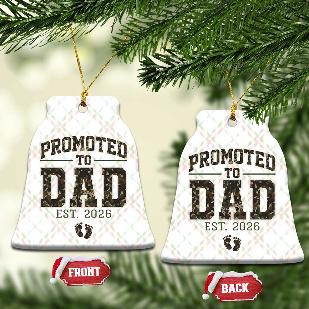 Camouflage Promoted To Dad Est 2026 Ceramic Ornament Camo Pregnancy Announcement Graphic TS12 Print Your Wear
