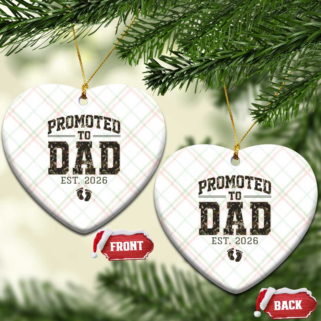 Camouflage Promoted To Dad Est 2026 Ceramic Ornament Camo Pregnancy Announcement Graphic TS12 Print Your Wear