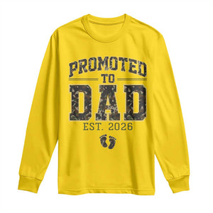 Camouflage Promoted To Dad Est 2026 Long Sleeve Shirt Camo Pregnancy Announcement Graphic TS12 Daisy Print Your Wear