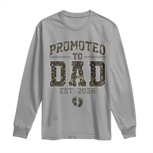 Camouflage Promoted To Dad Est 2026 Long Sleeve Shirt Camo Pregnancy Announcement Graphic TS12 Sport Gray Print Your Wear