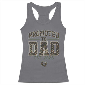 Camouflage Promoted To Dad Est 2026 Racerback Tank Top Camo Pregnancy Announcement Graphic TS12 Charcoal Print Your Wear