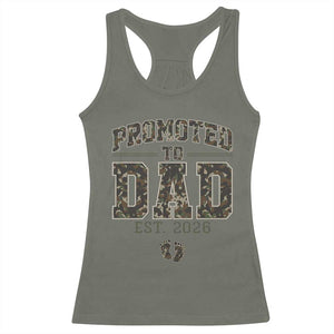 Camouflage Promoted To Dad Est 2026 Racerback Tank Top Camo Pregnancy Announcement Graphic TS12 Military Green Print Your Wear