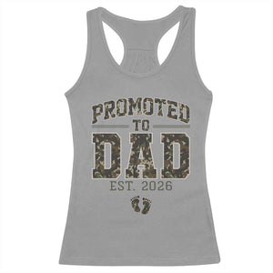 Camouflage Promoted To Dad Est 2026 Racerback Tank Top Camo Pregnancy Announcement Graphic TS12 Sport Gray Print Your Wear