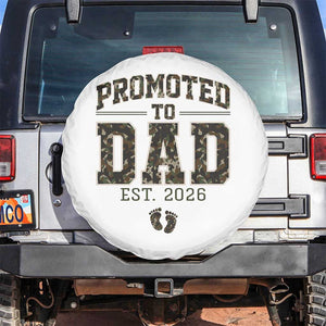 Camouflage Promoted To Dad Est 2026 Spare Tire Cover Camo Pregnancy Announcement Graphic TS12 No hole White Print Your Wear