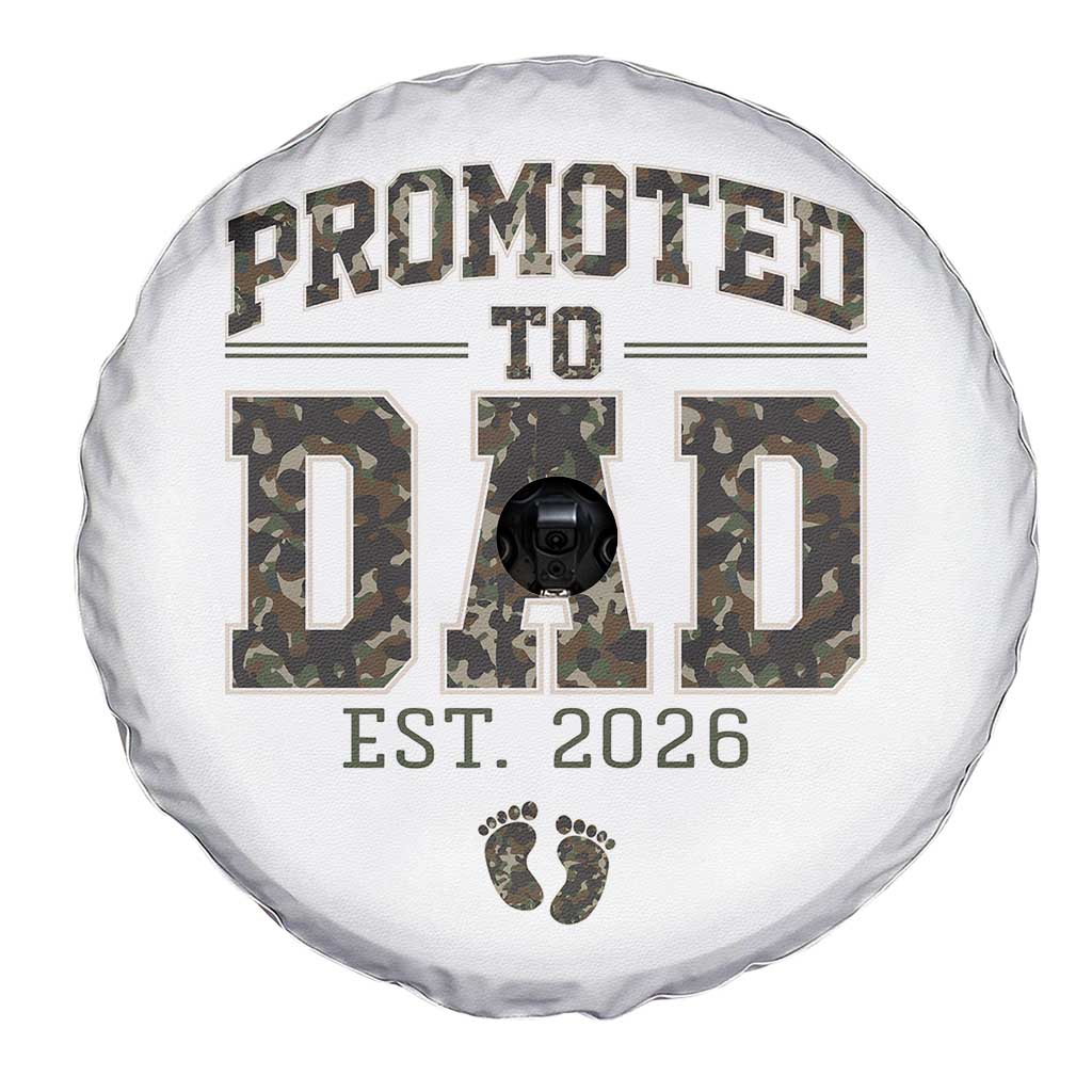 Camouflage Promoted To Dad Est 2026 Spare Tire Cover Camo Pregnancy Announcement Graphic TS12 Print Your Wear