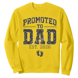 Camouflage Promoted To Dad Est 2026 Sweatshirt Camo Pregnancy Announcement Graphic TS12 Daisy Print Your Wear