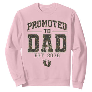 Camouflage Promoted To Dad Est 2026 Sweatshirt Camo Pregnancy Announcement Graphic TS12 Light Pink Print Your Wear