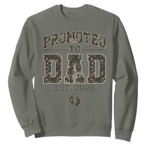 Camouflage Promoted To Dad Est 2026 Sweatshirt Camo Pregnancy Announcement Graphic TS12 Military Green Print Your Wear