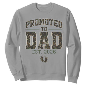 Camouflage Promoted To Dad Est 2026 Sweatshirt Camo Pregnancy Announcement Graphic TS12 Sport Gray Print Your Wear