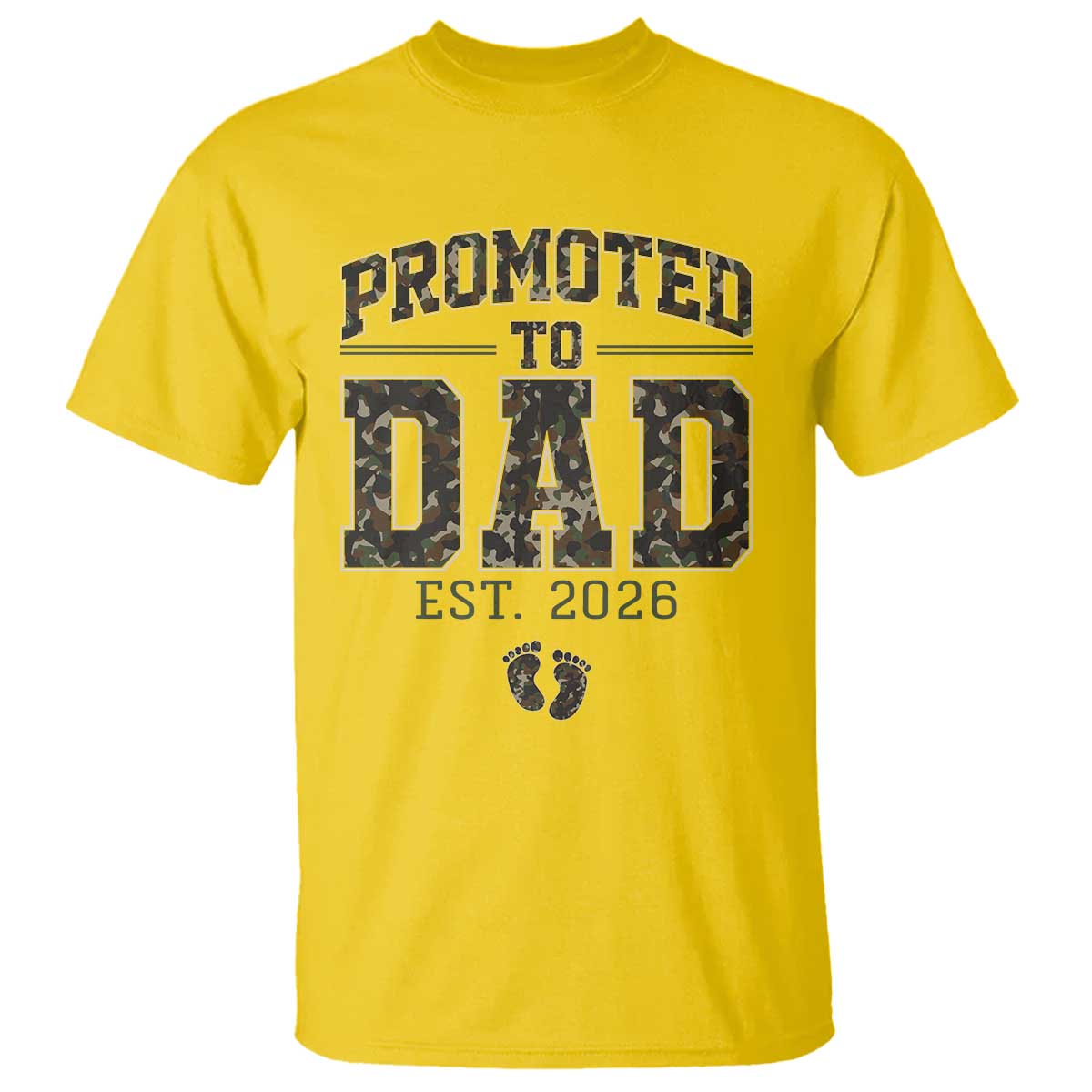 Camouflage Promoted To Dad Est 2026 T Shirt Camo Pregnancy Announcement Graphic TS12 Daisy Print Your Wear