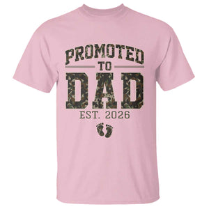 Camouflage Promoted To Dad Est 2026 T Shirt Camo Pregnancy Announcement Graphic TS12 Light Pink Print Your Wear