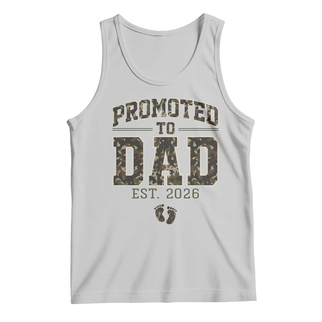 Camouflage Promoted To Dad Est 2026 Tank Top Camo Pregnancy Announcement Graphic TS12 Ash Print Your Wear