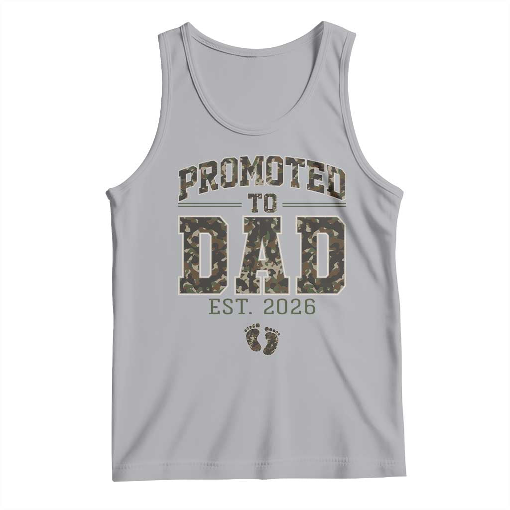 Camouflage Promoted To Dad Est 2026 Tank Top Camo Pregnancy Announcement Graphic TS12 Athletic Heather Print Your Wear