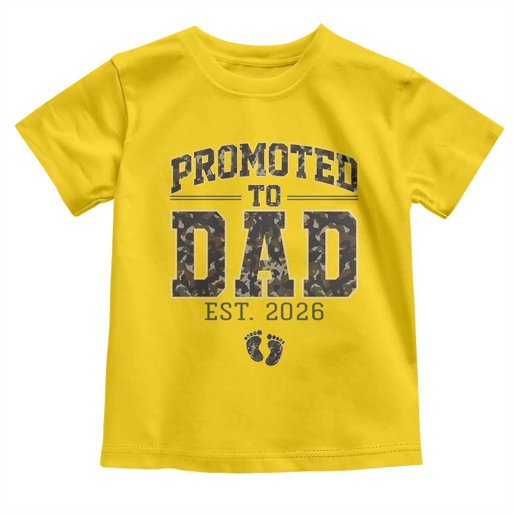Camouflage Promoted To Dad Est 2026 Toddler T Shirt Camo Pregnancy Announcement Graphic TS12 Daisy Print Your Wear