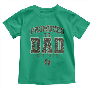 Camouflage Promoted To Dad Est 2026 Toddler T Shirt Camo Pregnancy Announcement Graphic TS12 Irish Green Print Your Wear