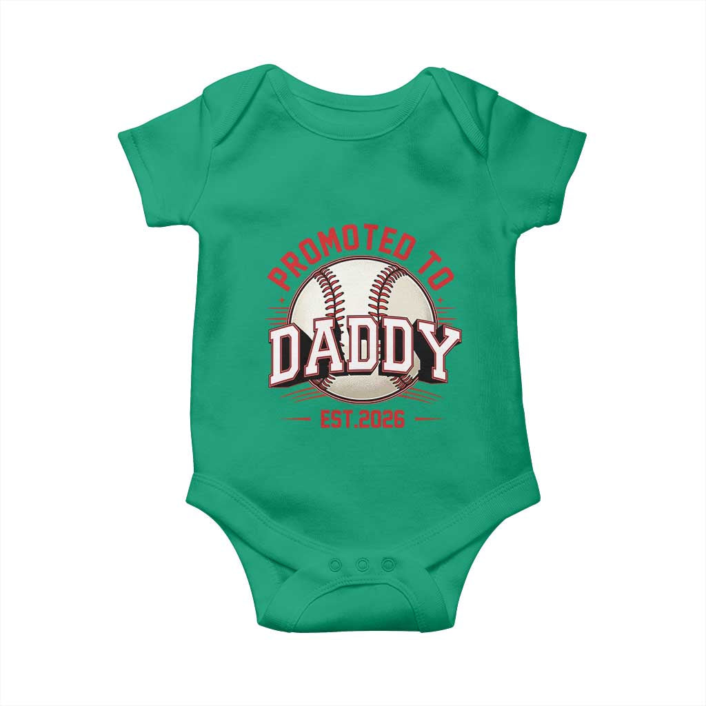 Promoted To Dad 2026 Baseball Baby Onesie First Time Father Sports Lover TS12 Irish Green Print Your Wear