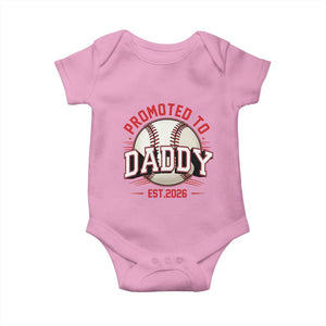 Promoted To Dad 2026 Baseball Baby Onesie First Time Father Sports Lover TS12 Light Pink Print Your Wear