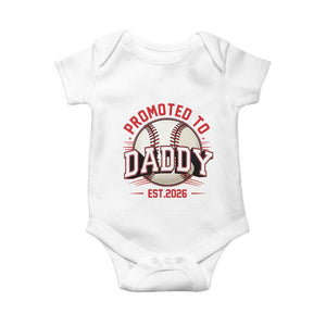 Promoted To Dad 2026 Baseball Baby Onesie First Time Father Sports Lover TS12 White Print Your Wear