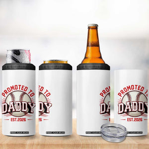 Promoted To Dad 2026 Baseball 4 in 1 Can Cooler Tumbler First Time Father Sports Lover TS12 Print Your Wear
