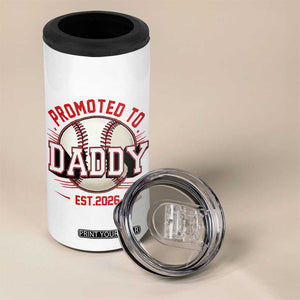 Promoted To Dad 2026 Baseball 4 in 1 Can Cooler Tumbler First Time Father Sports Lover TS12 Print Your Wear