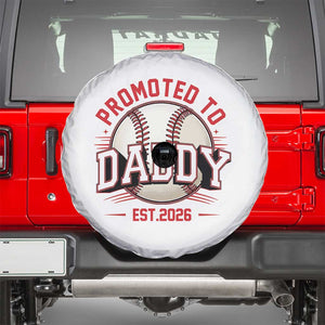 Promoted To Dad 2026 Baseball Spare Tire Cover First Time Father Sports Lover TS12 White Print Your Wear