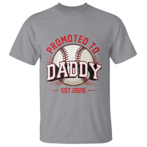 Promoted To Dad 2026 Baseball T Shirt First Time Father Sports Lover TS12 Sport Gray Print Your Wear