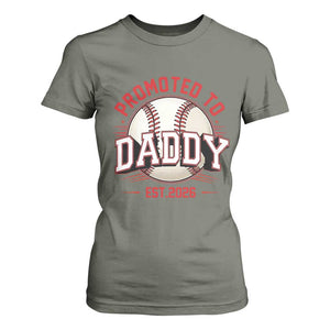 Promoted To Dad 2026 Baseball T Shirt For Women First Time Father Sports Lover TS12 Military Green Print Your Wear
