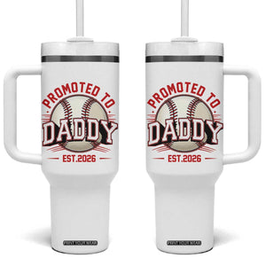 Promoted To Dad 2026 Baseball Tumbler With Handle First Time Father Sports Lover