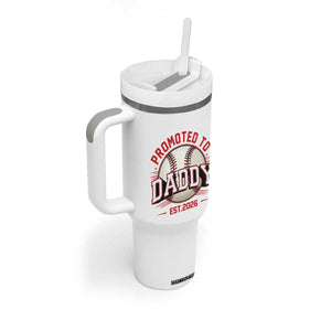 Promoted To Dad 2026 Baseball Tumbler With Handle First Time Father Sports Lover