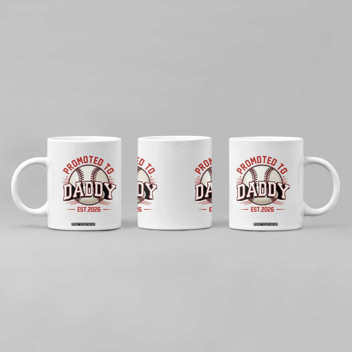 Promoted To Dad 2026 Baseball Coffee Mug First Time Father Sports Lover TS12 Print Your Wear