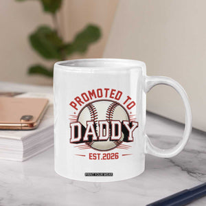 Promoted To Dad 2026 Baseball Coffee Mug First Time Father Sports Lover TS12 Print Your Wear