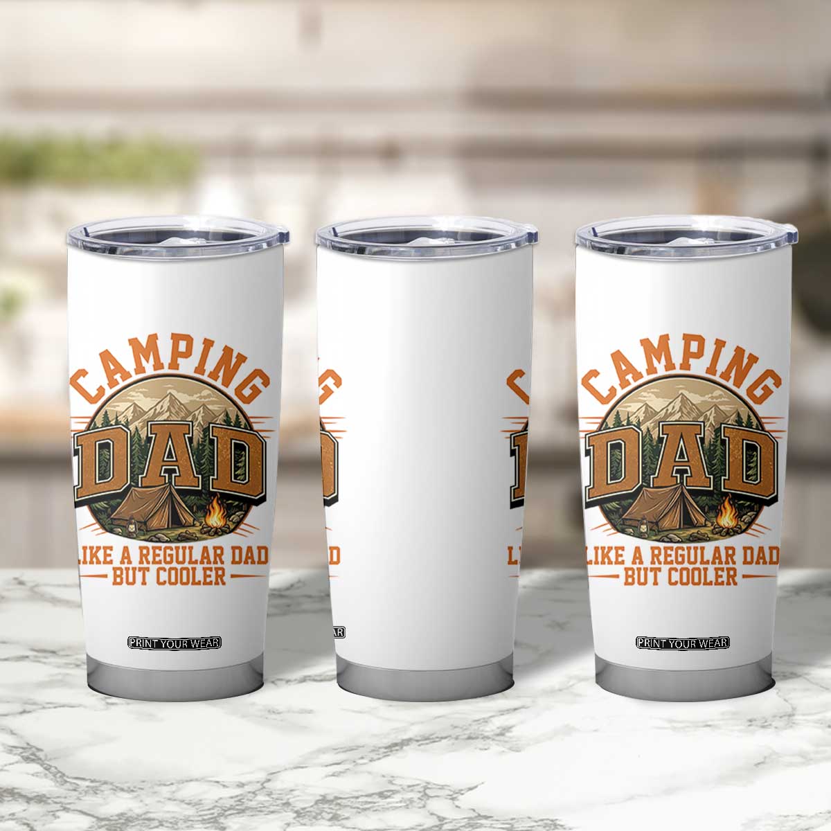 Camping Dad Like A Regular Dad But Cooler Tumbler Cup Funny Fathers Day Gift TS12 Print Your Wear