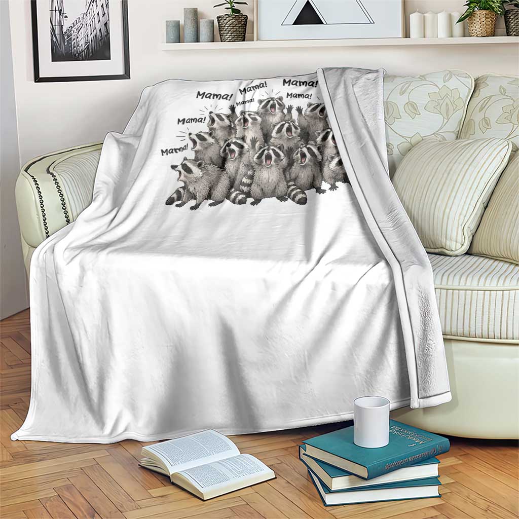 Funny Raccoon Mama Life Throw Blanket Motherhood Chaos Trash Panda TS12 Print Your Wear