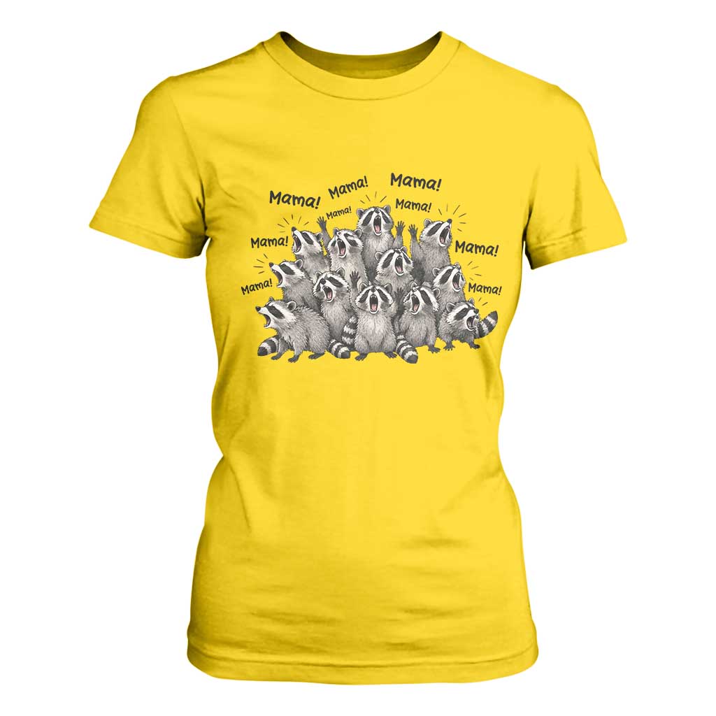 Funny Raccoon Mama Life T Shirt For Women Motherhood Chaos Trash Panda TS12 Daisy Print Your Wear