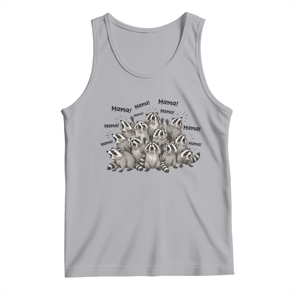 Funny Raccoon Mama Life Tank Top Motherhood Chaos Trash Panda TS12 Athletic Heather Print Your Wear