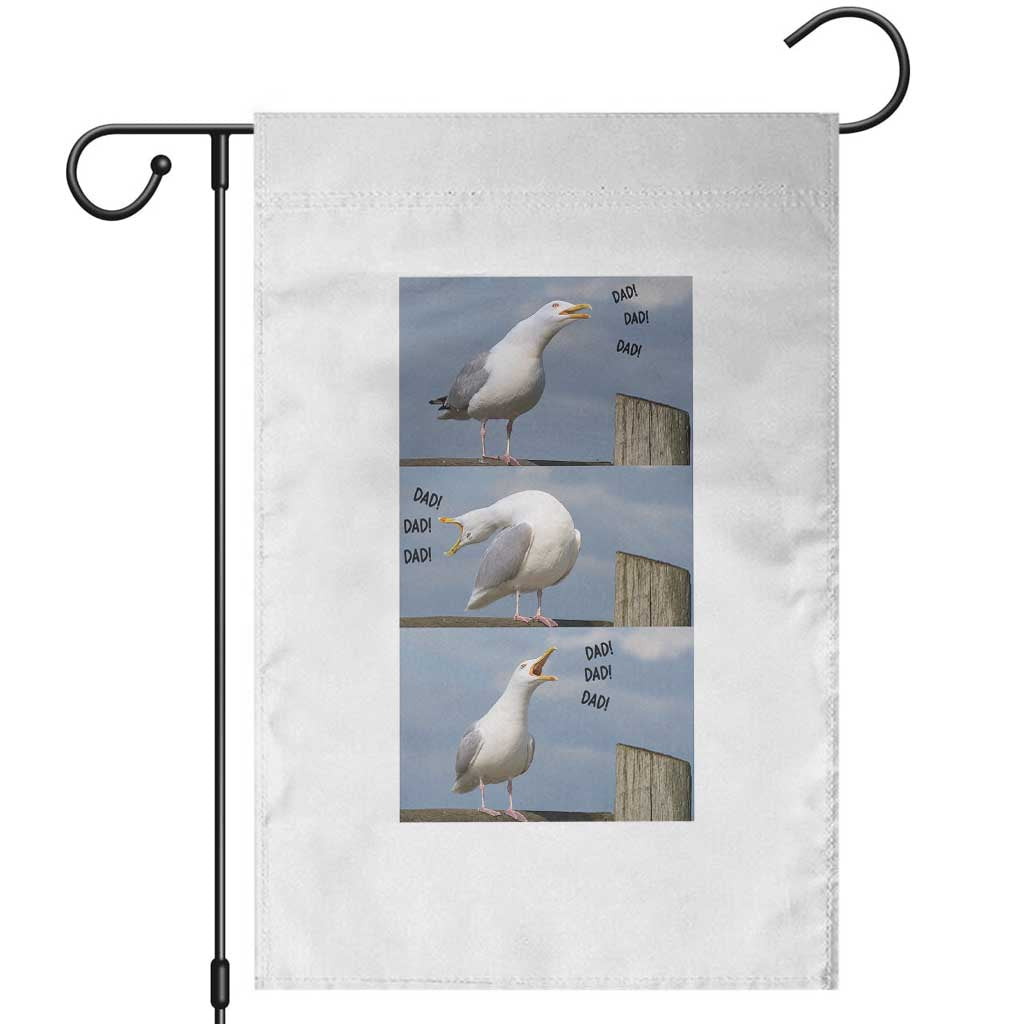 Funny Seagull Papa Garden Flag Fathers Day Gift Ocean Life Dad Graphic TS12 White Print Your Wear
