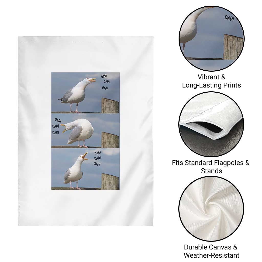 Funny Seagull Papa Garden Flag Fathers Day Gift Ocean Life Dad Graphic TS12 Print Your Wear