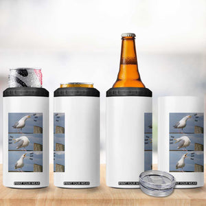 Funny Seagull Papa 4 in 1 Can Cooler Tumbler Fathers Day Gift Ocean Life Dad Graphic TS12 Print Your Wear