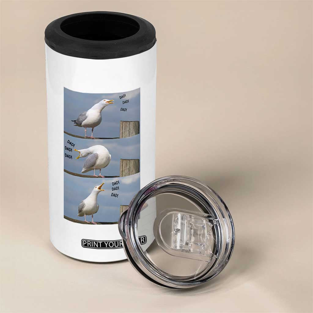 Funny Seagull Papa 4 in 1 Can Cooler Tumbler Fathers Day Gift Ocean Life Dad Graphic TS12 Print Your Wear