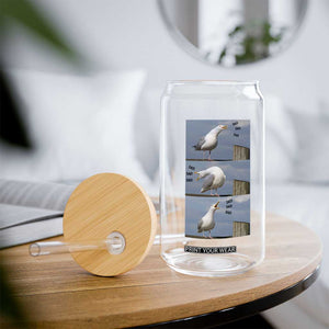 Funny Seagull Papa Glass Can Fathers Day Gift Ocean Life Dad Graphic TS12 Print Your Wear