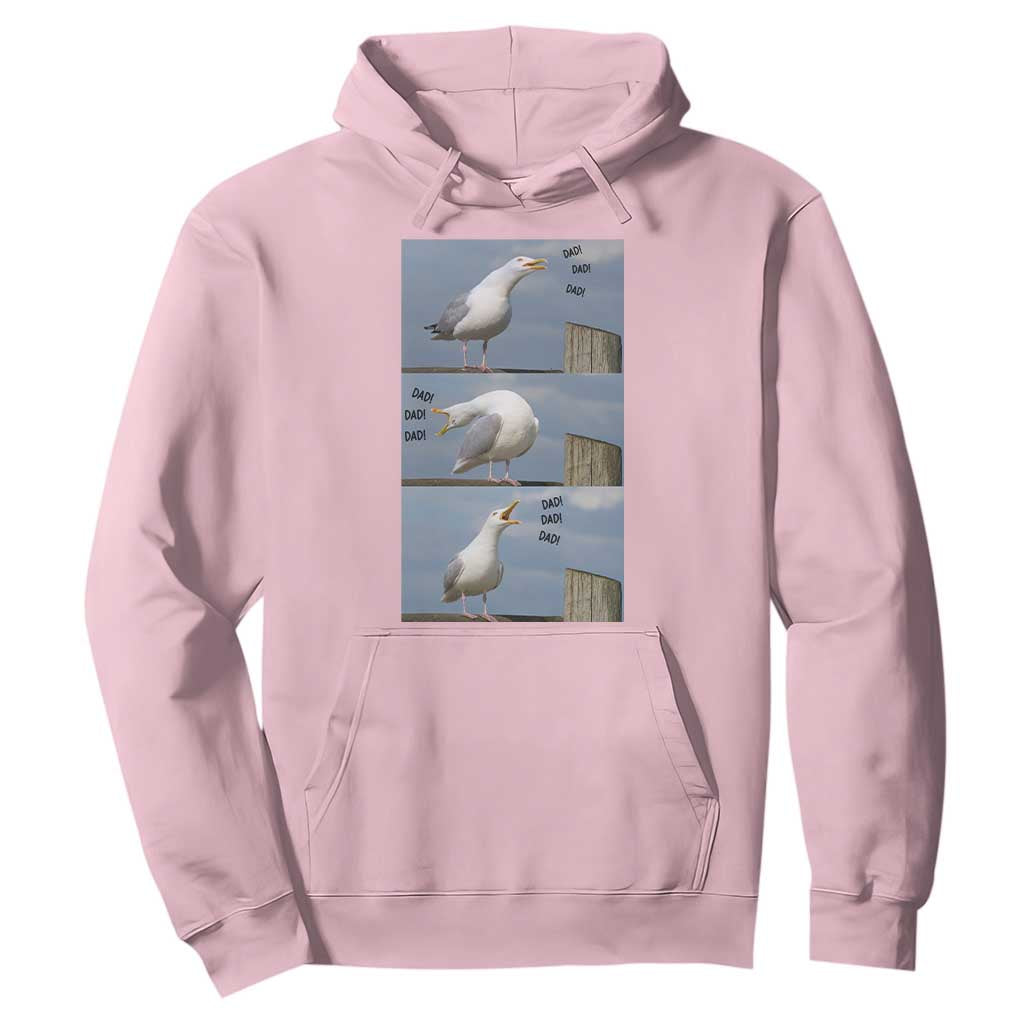 Funny Seagull Papa Hoodie Fathers Day Gift Ocean Life Dad Graphic TS12 Light Pink Print Your Wear