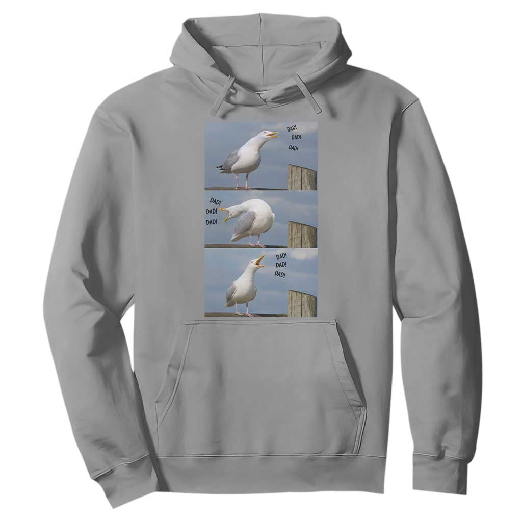 Funny Seagull Papa Hoodie Fathers Day Gift Ocean Life Dad Graphic TS12 Sport Gray Print Your Wear