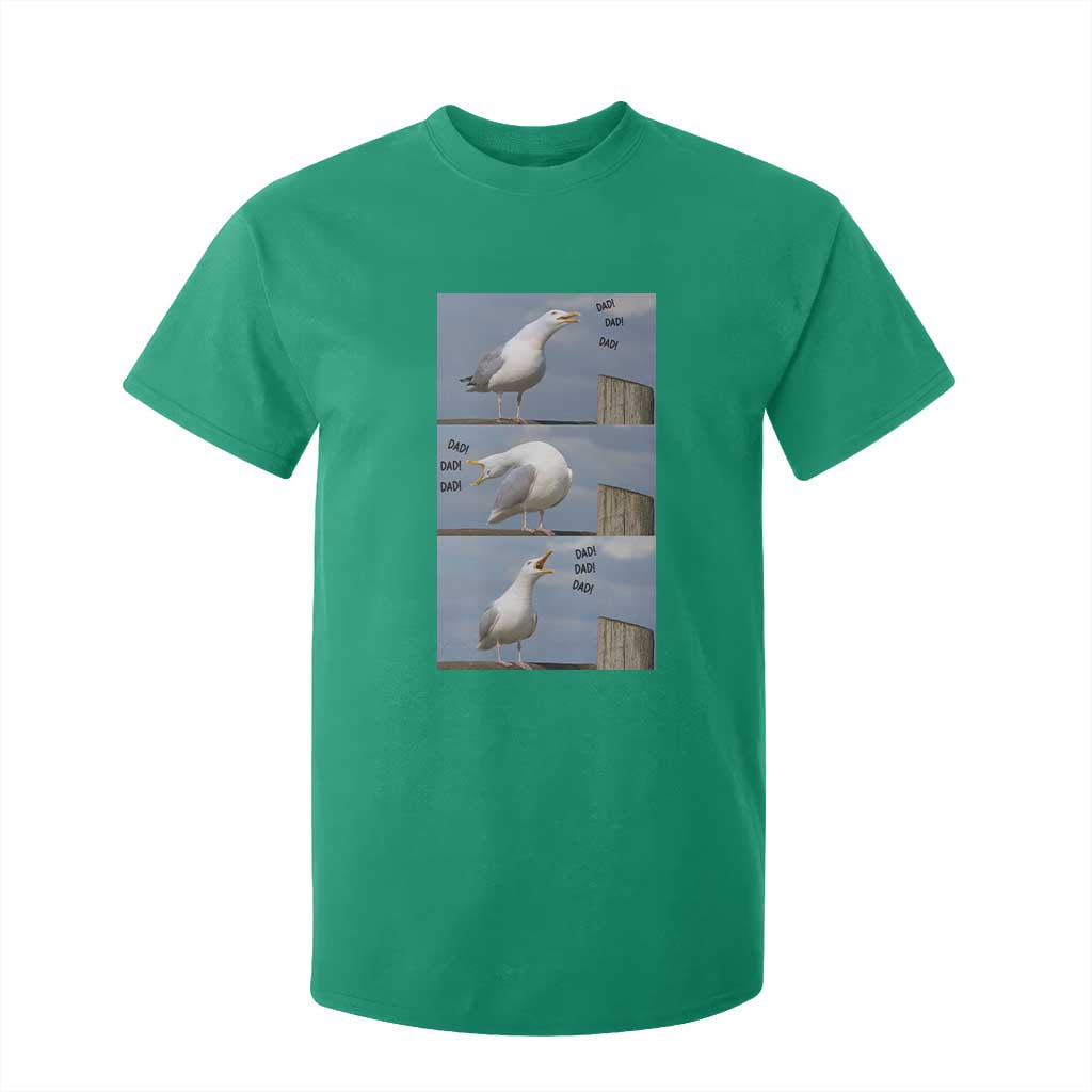 Funny Seagull Papa T Shirt For Kid Fathers Day Gift Ocean Life Dad Graphic TS12 Irish Green Print Your Wear