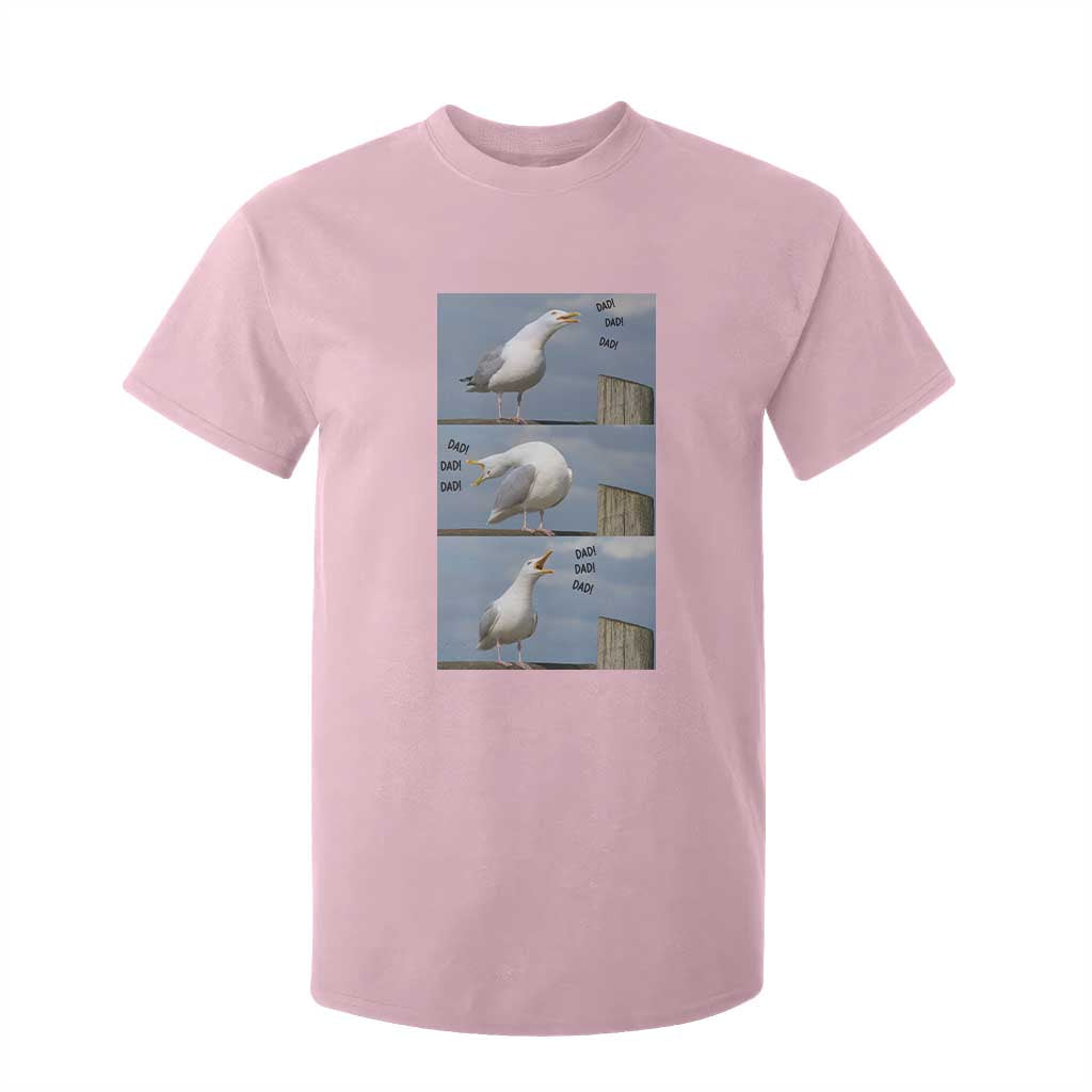 Funny Seagull Papa T Shirt For Kid Fathers Day Gift Ocean Life Dad Graphic TS12 Light Pink Print Your Wear