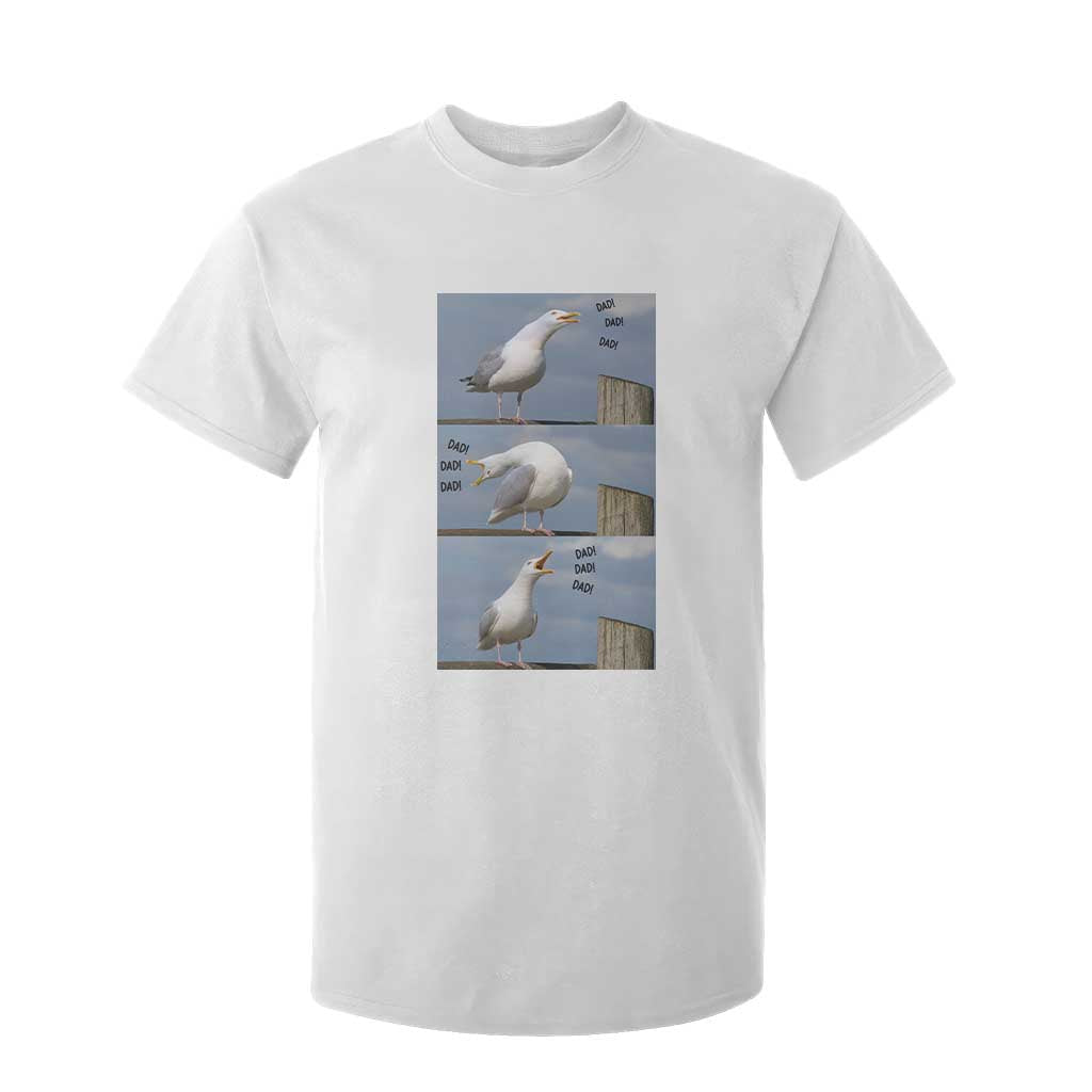 Funny Seagull Papa T Shirt For Kid Fathers Day Gift Ocean Life Dad Graphic TS12 White Print Your Wear