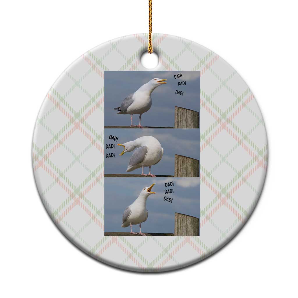Funny Seagull Papa Ceramic Ornament Fathers Day Gift Ocean Life Dad Graphic TS12 1pc Christmas Plaid Print Your Wear