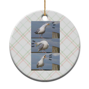 Funny Seagull Papa Ceramic Ornament Fathers Day Gift Ocean Life Dad Graphic TS12 1pc Christmas Plaid Print Your Wear
