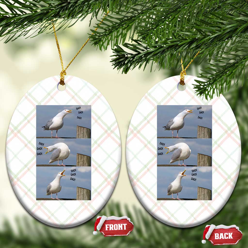 Funny Seagull Papa Ceramic Ornament Fathers Day Gift Ocean Life Dad Graphic TS12 Print Your Wear